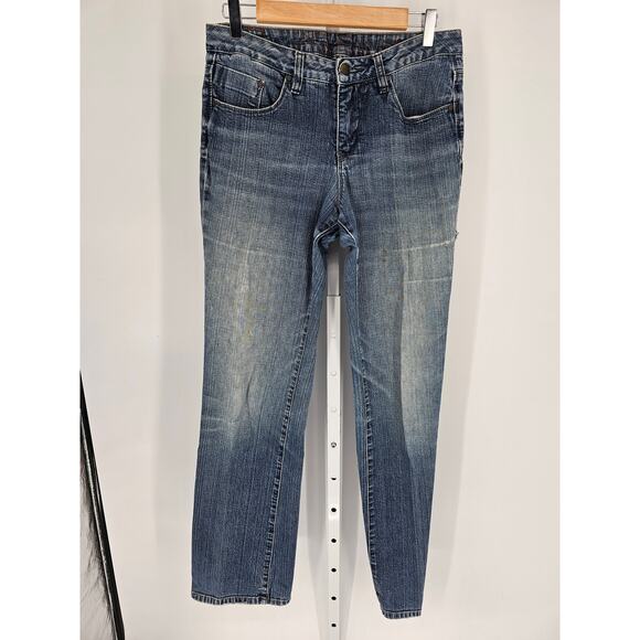Jag Women's Blue Mid Rise Pocket Button Closer Straight Leg Casual Jeans Size 6 - Picture 1 of 4